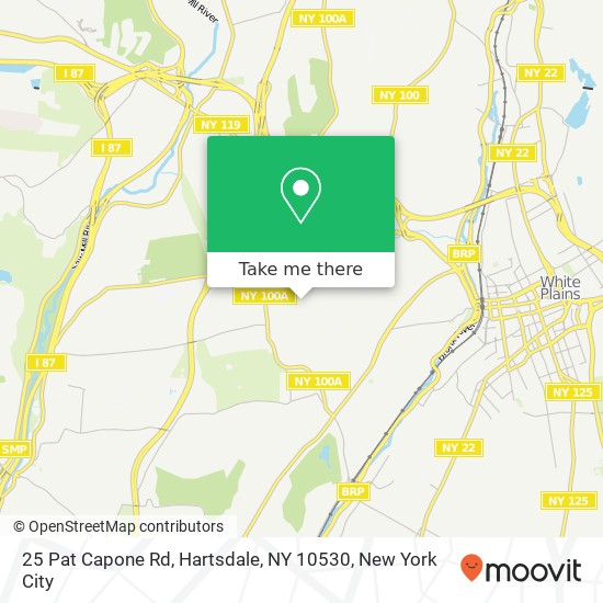 Mapa de 25 Pat Capone Rd, Hartsdale, NY 10530