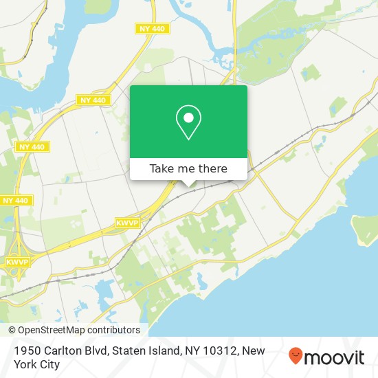 Mapa de 1950 Carlton Blvd, Staten Island, NY 10312