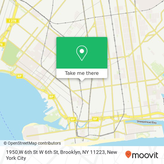 Mapa de 1950,W 6th St W 6th St, Brooklyn, NY 11223