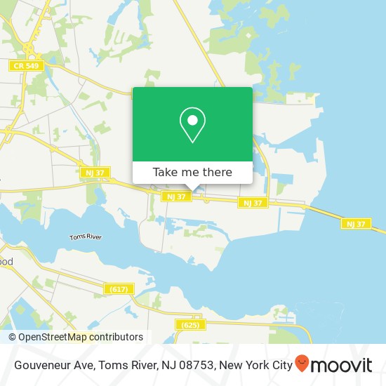 Mapa de Gouveneur Ave, Toms River, NJ 08753