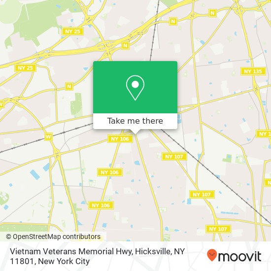 Mapa de Vietnam Veterans Memorial Hwy, Hicksville, NY 11801