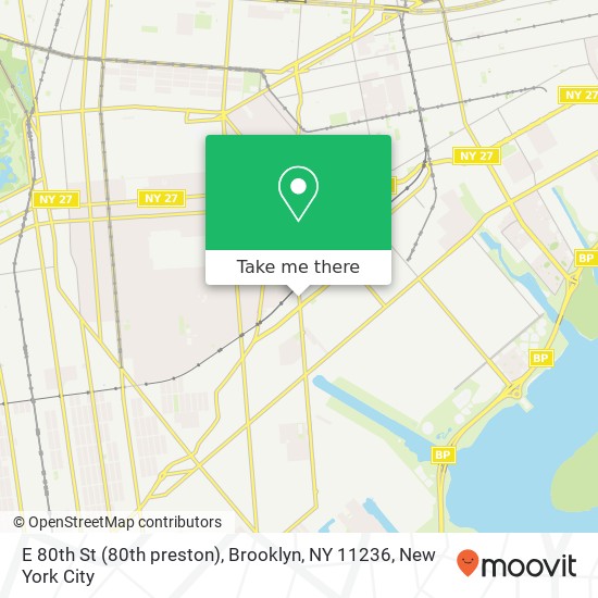 Mapa de E 80th St (80th preston), Brooklyn, NY 11236
