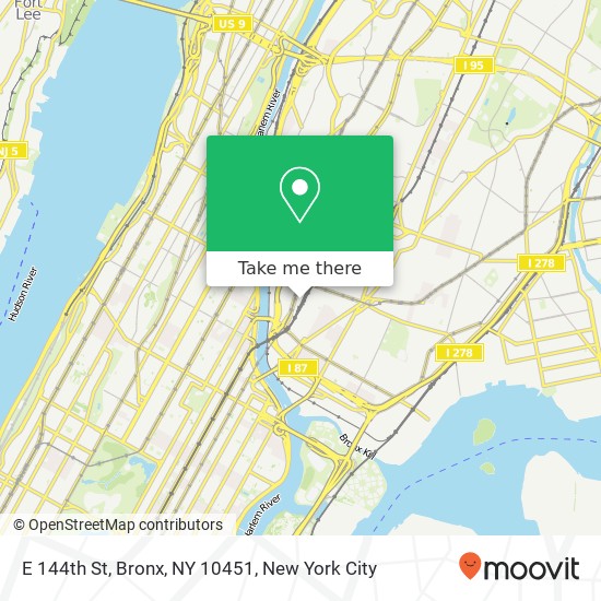 Mapa de E 144th St, Bronx, NY 10451