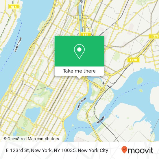 E 123rd St, New York, NY 10035 map