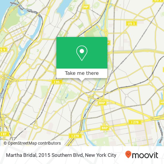 Martha Bridal, 2015 Southern Blvd map