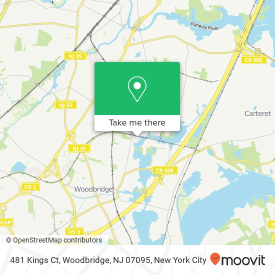 Mapa de 481 Kings Ct, Woodbridge, NJ 07095