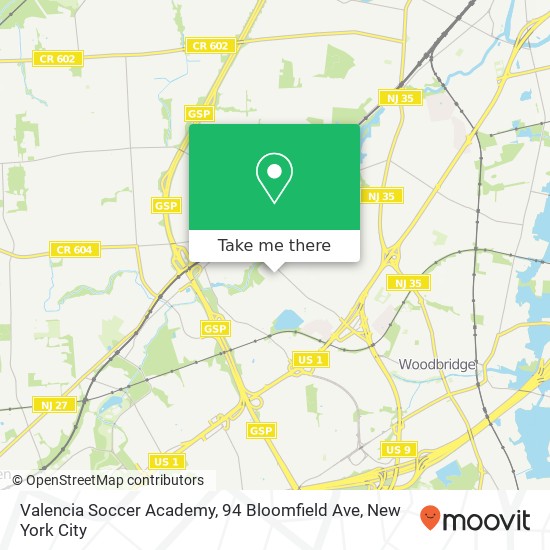 Mapa de Valencia Soccer Academy, 94 Bloomfield Ave