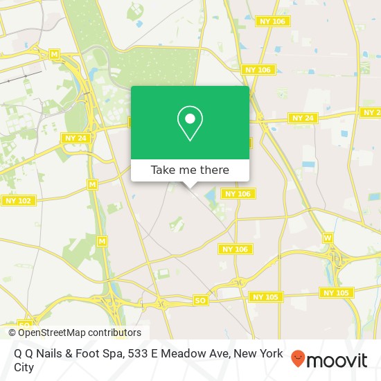 Mapa de Q Q Nails & Foot Spa, 533 E Meadow Ave