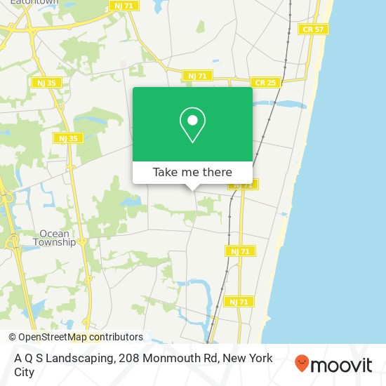 Mapa de A Q S Landscaping, 208 Monmouth Rd