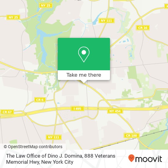Mapa de The Law Office of Dino J. Domina, 888 Veterans Memorial Hwy