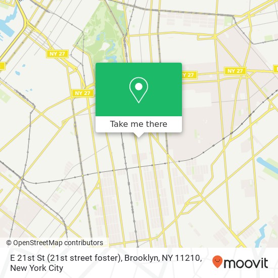 Mapa de E 21st St (21st street foster), Brooklyn, NY 11210