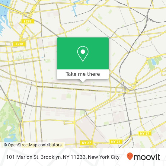 Mapa de 101 Marion St, Brooklyn, NY 11233