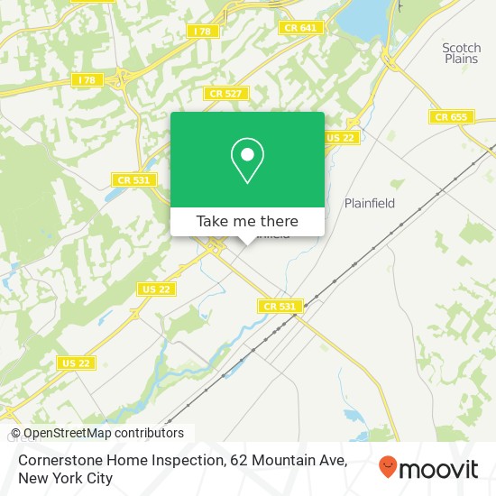 Cornerstone Home Inspection, 62 Mountain Ave map