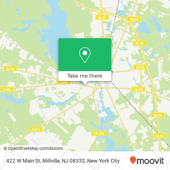 Mapa de 422 W Main St, Millville, NJ 08332