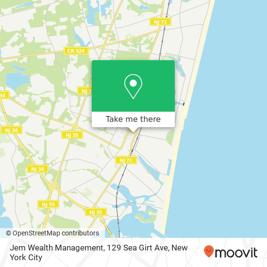 Mapa de Jem Wealth Management, 129 Sea Girt Ave