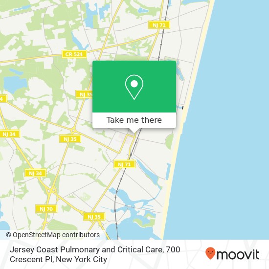 Jersey Coast Pulmonary and Critical Care, 700 Crescent Pl map