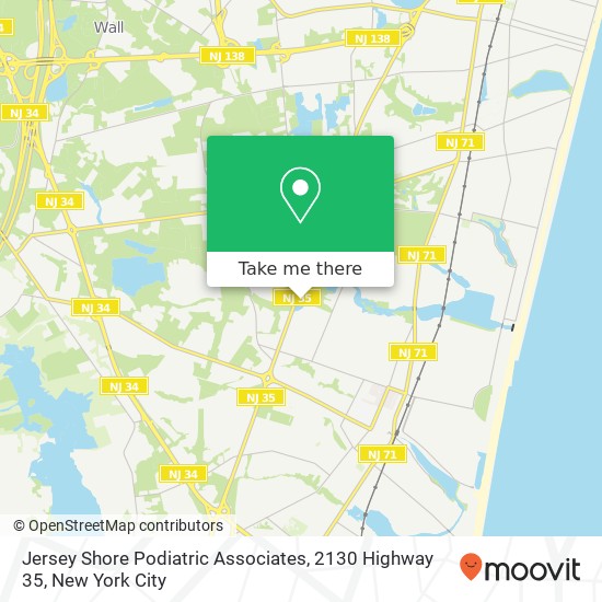 Mapa de Jersey Shore Podiatric Associates, 2130 Highway 35