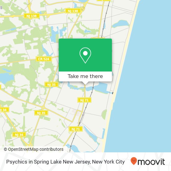 Psychics in Spring Lake New Jersey map