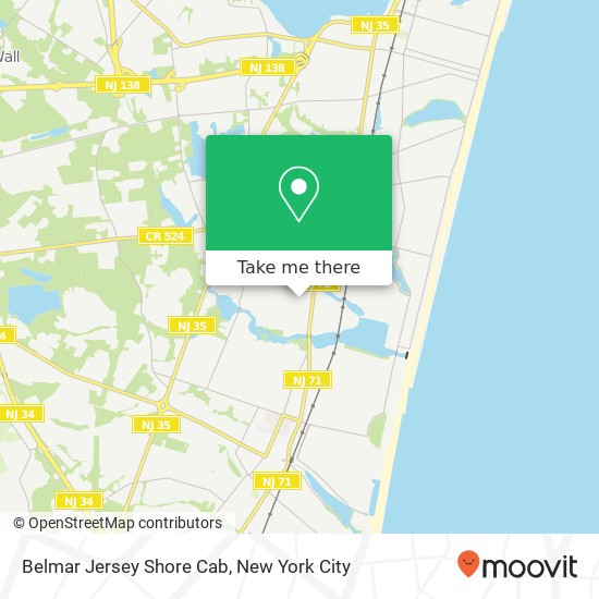 Belmar Jersey Shore Cab map