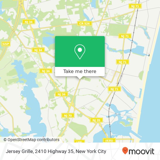 Mapa de Jersey Grille, 2410 Highway 35