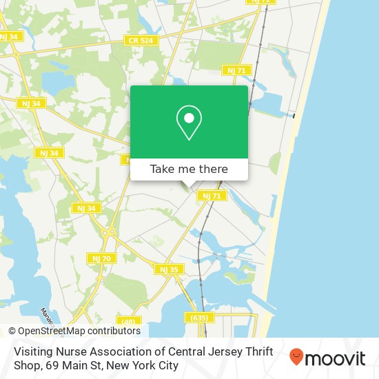 Visiting Nurse Association of Central Jersey Thrift Shop, 69 Main St map
