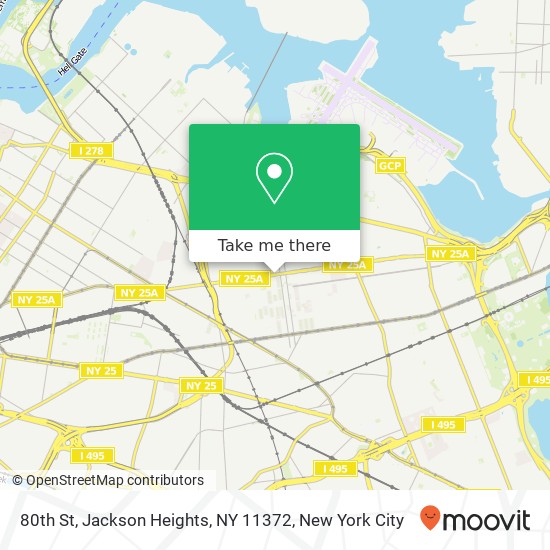 Mapa de 80th St, Jackson Heights, NY 11372