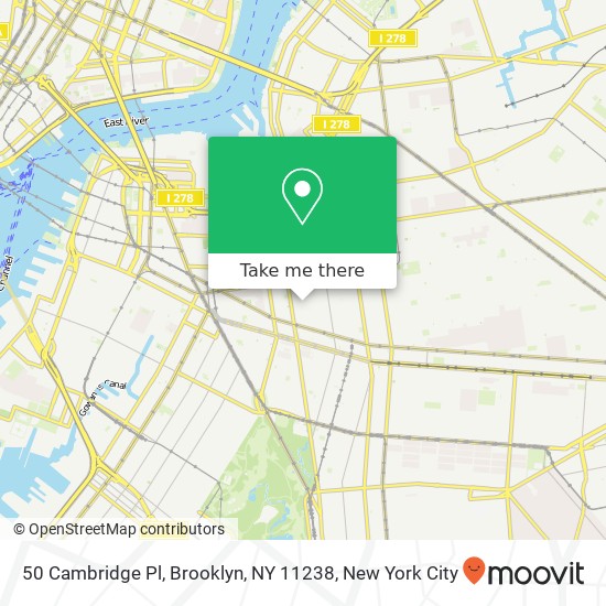 Mapa de 50 Cambridge Pl, Brooklyn, NY 11238