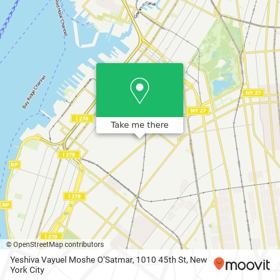 Yeshiva Vayuel Moshe O'Satmar, 1010 45th St map