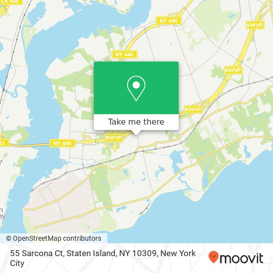 Mapa de 55 Sarcona Ct, Staten Island, NY 10309
