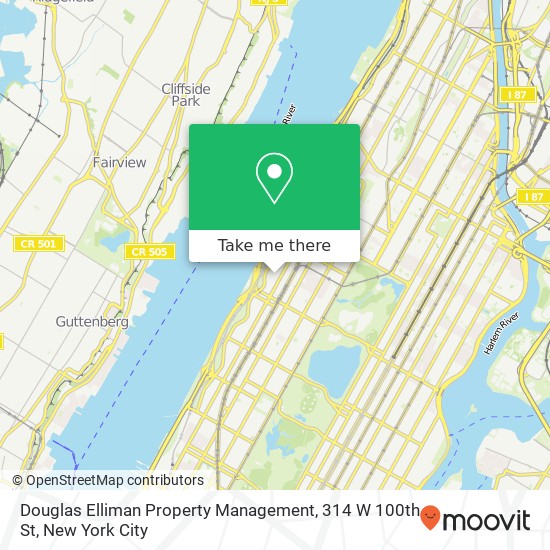 Mapa de Douglas Elliman Property Management, 314 W 100th St