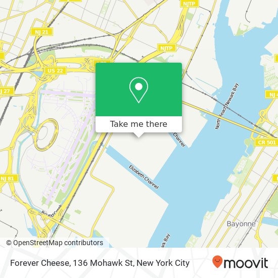 Mapa de Forever Cheese, 136 Mohawk St