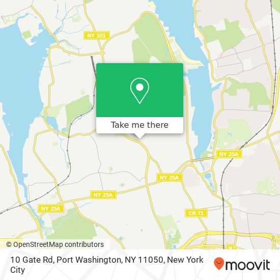 Mapa de 10 Gate Rd, Port Washington, NY 11050