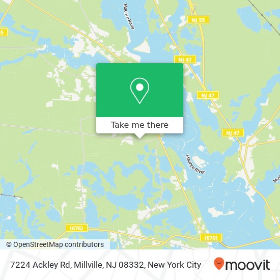Mapa de 7224 Ackley Rd, Millville, NJ 08332