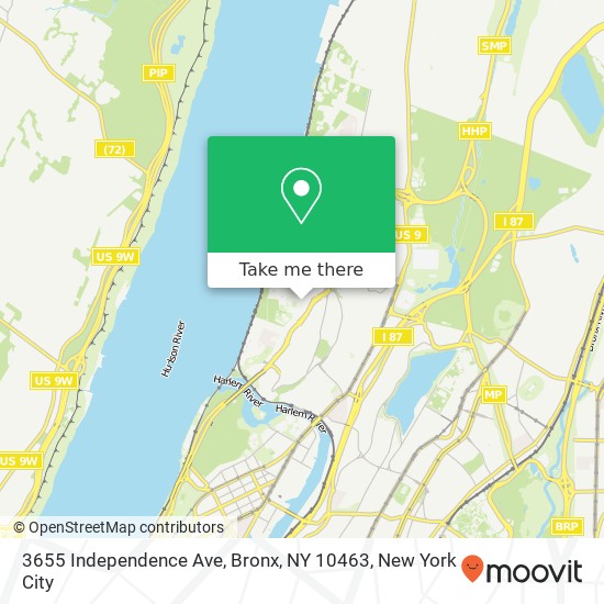 Mapa de 3655 Independence Ave, Bronx, NY 10463