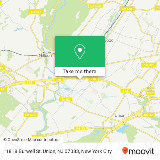 1818 Burwell St, Union, NJ 07083 map