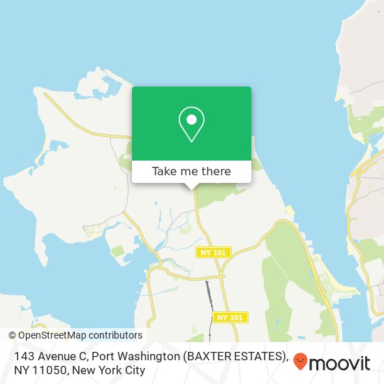 143 Avenue C, Port Washington (BAXTER ESTATES), NY 11050 map