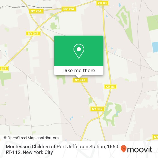 Montessori Children of Port Jefferson Station, 1660 RT-112 map