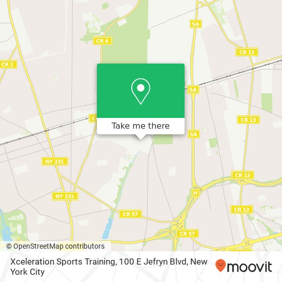 Mapa de Xceleration Sports Training, 100 E Jefryn Blvd