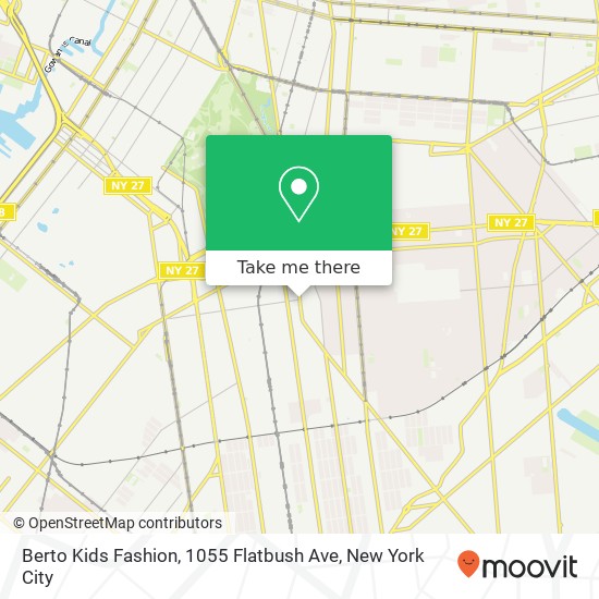 Mapa de Berto Kids Fashion, 1055 Flatbush Ave
