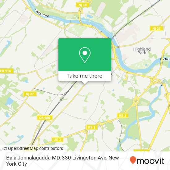 Mapa de Bala Jonnalagadda MD, 330 Livingston Ave