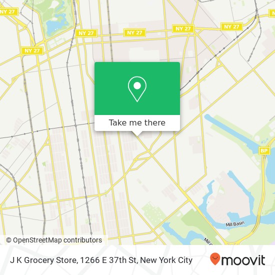 Mapa de J K Grocery Store, 1266 E 37th St