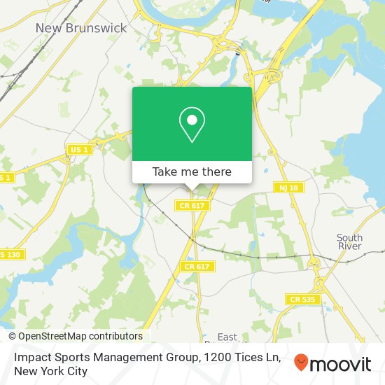 Mapa de Impact Sports Management Group, 1200 Tices Ln