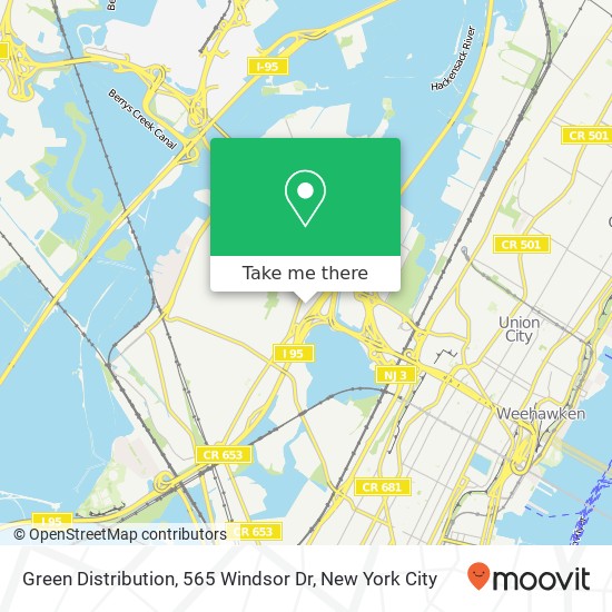 Mapa de Green Distribution, 565 Windsor Dr
