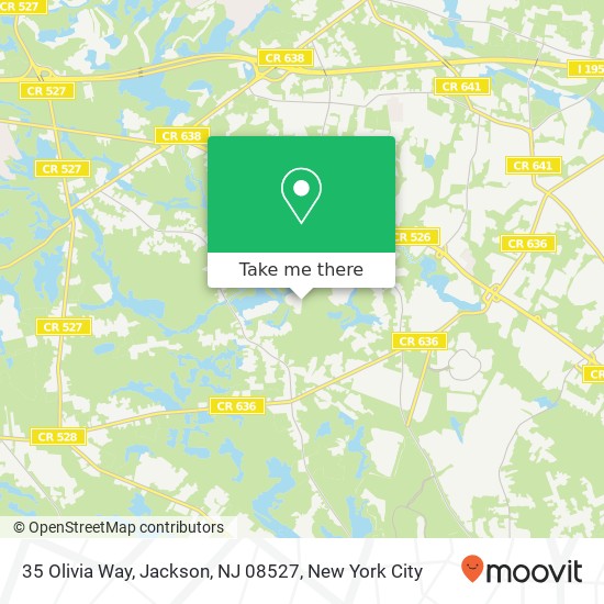 Mapa de 35 Olivia Way, Jackson, NJ 08527