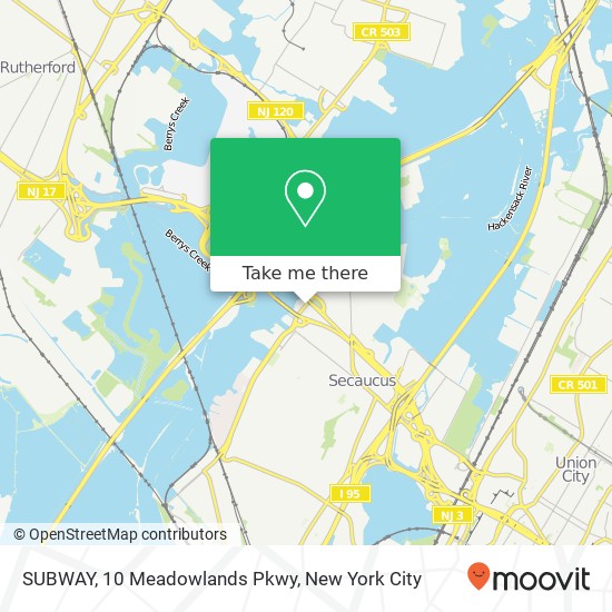 SUBWAY, 10 Meadowlands Pkwy map