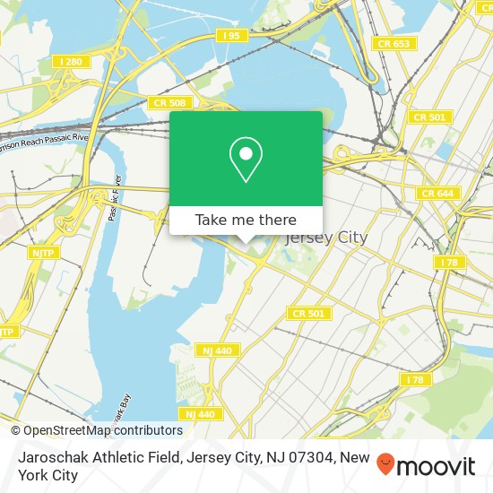 Mapa de Jaroschak Athletic Field, Jersey City, NJ 07304