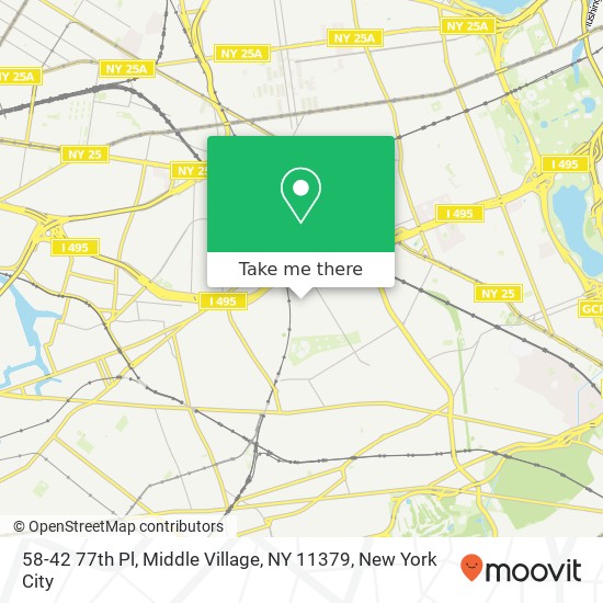 Mapa de 58-42 77th Pl, Middle Village, NY 11379