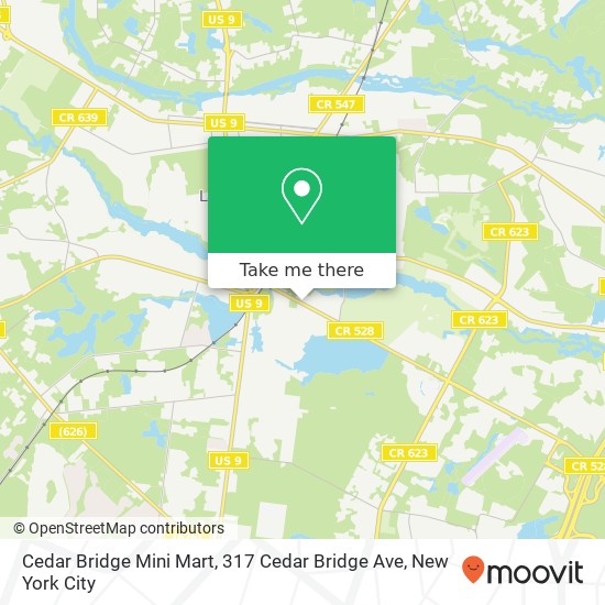 Cedar Bridge Mini Mart, 317 Cedar Bridge Ave map
