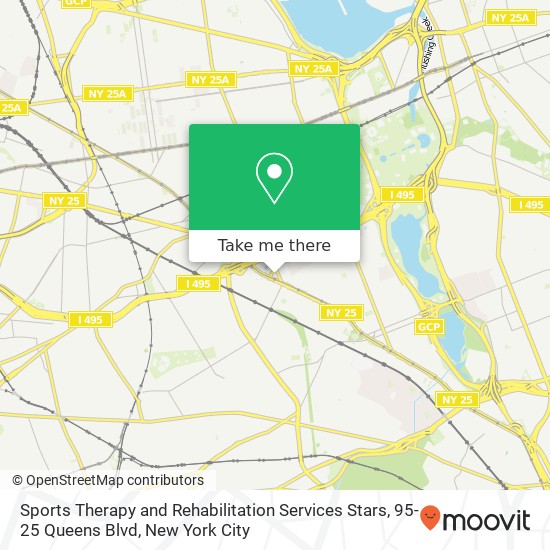 Mapa de Sports Therapy and Rehabilitation Services Stars, 95-25 Queens Blvd