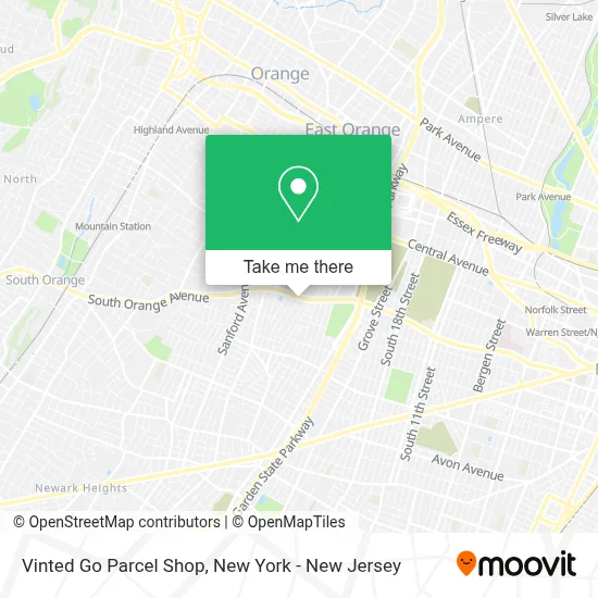Vinted Go Parcel Shop map